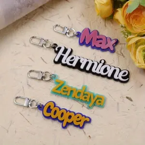 Personalized Name Keychain - Custom Letters And Names (Up to 8 Letters) - Acrylic Charm with Clip, Luggage Tag/Backpack Accessory - Name/Letter/Number - Women'S Gift - Durable Handbag Charm (Valentine'S Day/Christmas), Personalized Keychain