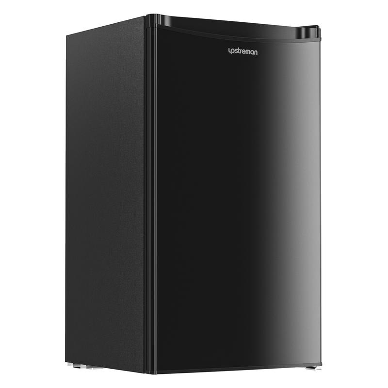 Upstreman mini fridges 3.2 Cu.Ft with Freezer Compact Single-Door Fridge for Dorm Office Bedroom BR321 Adjustable Temperature Thermostat Energy-Efficient Quiet Operation 3 Removable Shelves & Crisper Drawer pantry drink fridge skincare fridge
