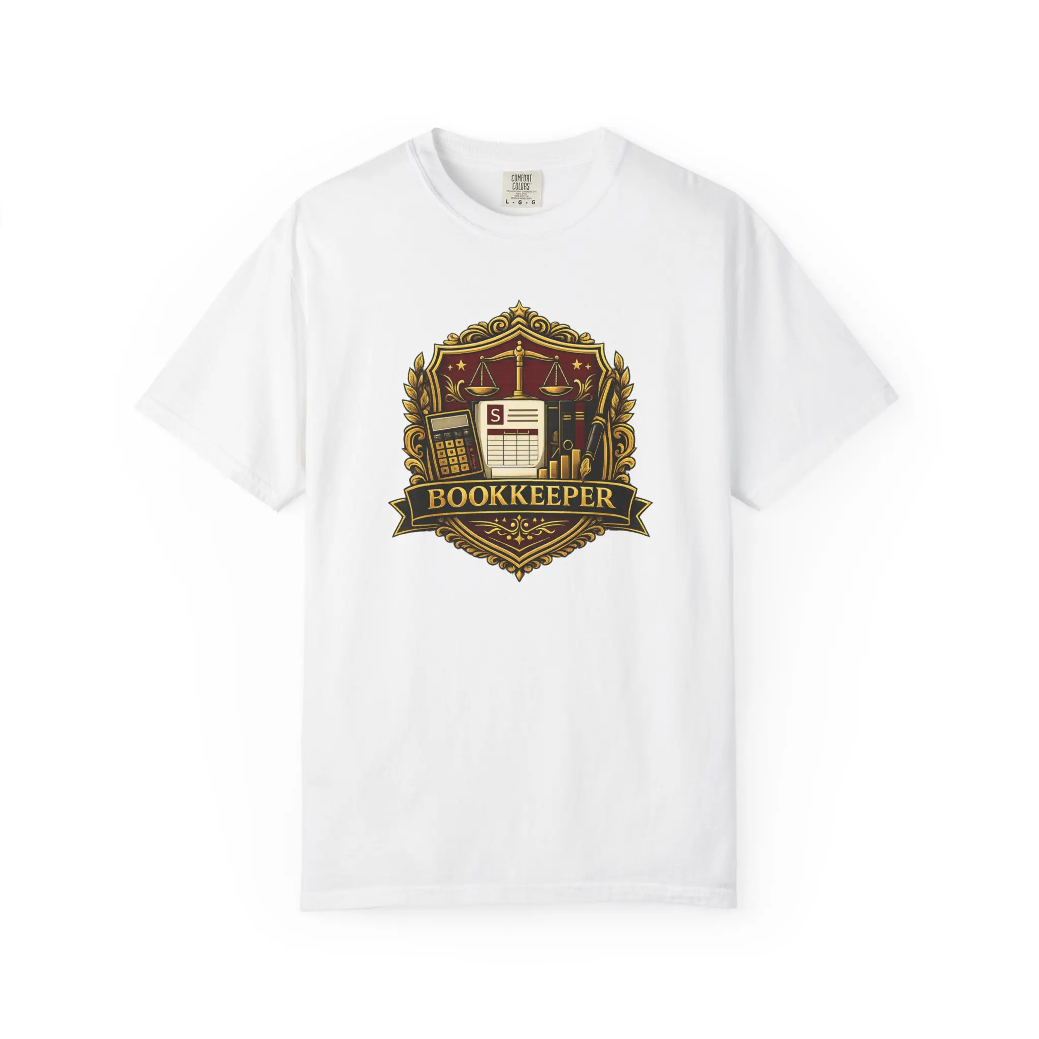 Vintage Bookkeeper Crest T-Shirt | Bookkeeper Badge Tee by CK ACCOUNTING FIRM