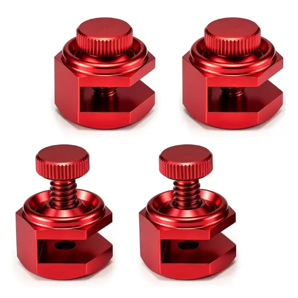 4 Pack Stair/Square Gauge Set for Framing Square, Stair Stringer Layout Tool for Circular Saw, Carpentry Squares and Rafter Layout, Aluminum Alloy Stair Gauge Tool(Red)