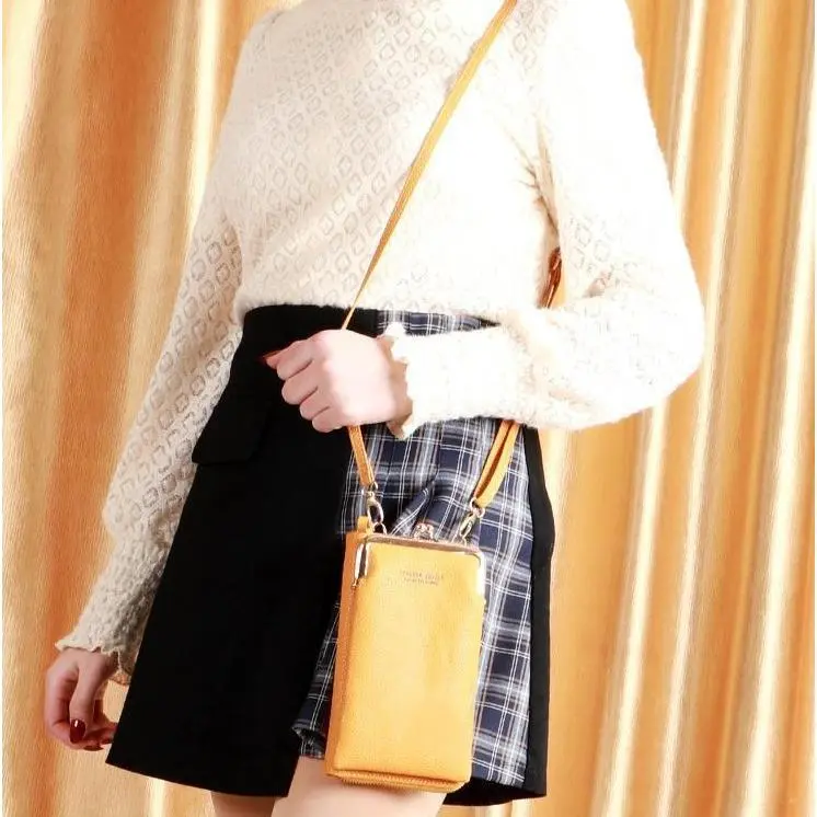 Women's 2026 Trendy Lychee Pattern Casual Zipper Crossbody Bag - Water-Resistant Nylon PU Leather Multi-Pocket Phone Pouch with Adjustable Strap, Messenger Handbag, Casual Zipper Purse, Korean, Holiday