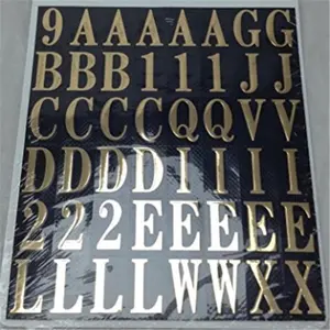 212 MAIN Self-Adhesive 1 in. Letters & Numbers Kit, Black & Gold, Large Print for Office Equipment Signage