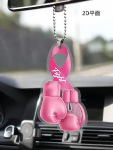 Boxing Gloves Design Car Rearview Mirror Hanging Ornament, Car Rearview Mirror Pendant, Car Interior Decoration Accessories for Women
