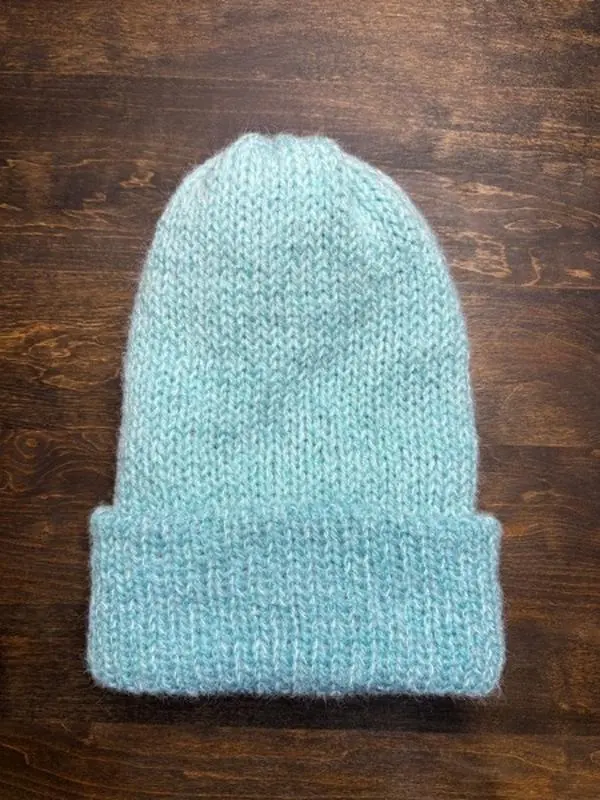Blue Ombré Crochet Beanie - Versatile Design for Cold Weather Comfort