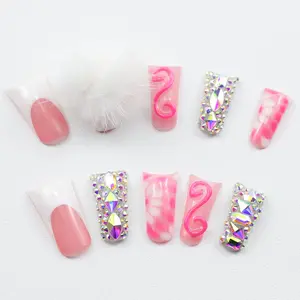 PINK DUCK TIP (Length 1.2) Sophia Handmade Press On Nails Nail Art Nail Care