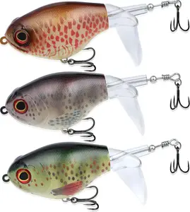 Whopper Plopper Fishing Lure Top Water Lure Bass Lures Plopper Fishing Lures Bass Lures Topwater  for Bass Pike Perch, Floating Pencil Bass  with Tackle Box