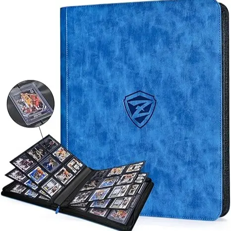 ZLCA Top loader Card Binder, 9-Pocket Trading Card Album Holder fits for 3 x 4'' Top Loader, Double-sided Card Display Storage Carrying Case, Plastic Pages for Holding PTCG MTG Sports Cards - ZLCA Top loader Card Binder, 9-Pocket Trading Card Album Holder fits for 3 x 4'' Top Loader, Double-sided Card Display Storage Carrying Case, Plastic Pages for Holding PTCG MTG Sports Cards -