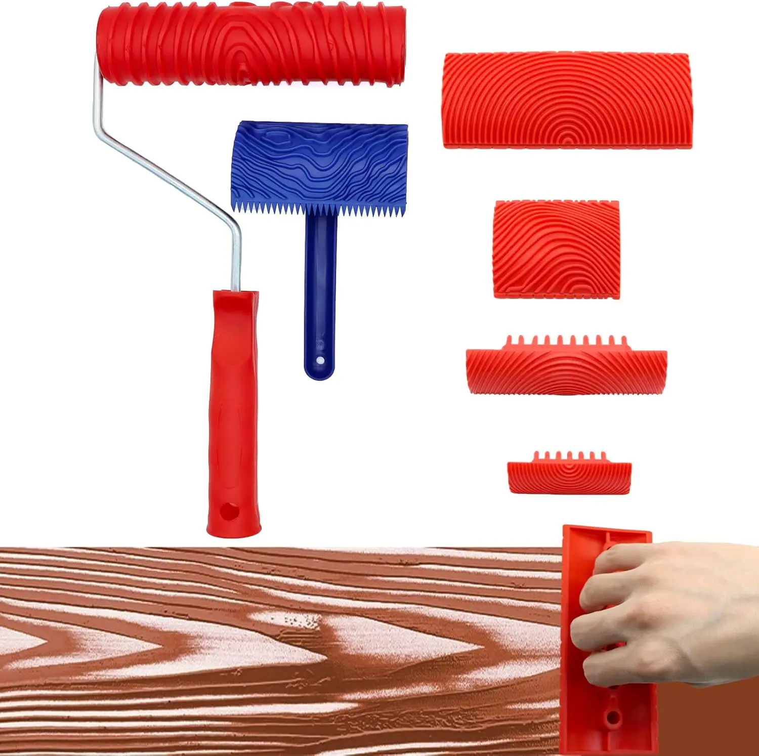 GJANSH Wood Grain Tool - Natural Woodgrain Maker for Decorative Painting Premium Wood Graining Tool Set Enhance Your DIY Projects with Wood Grain Patterns
