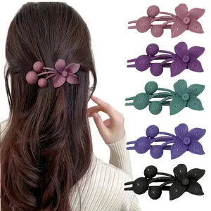 5pcs Large Cherry Blossom Duckbill Hair Clips for Women, Large Hair Clips for Updos and Back of the Head