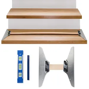 Staircision Stair Tread Template Tool - Stair Gauge Set with Carpenter Pencil and Level for Extra Precision - Solid Metal Stairs Jig for Accurately Measuring Angle and Length