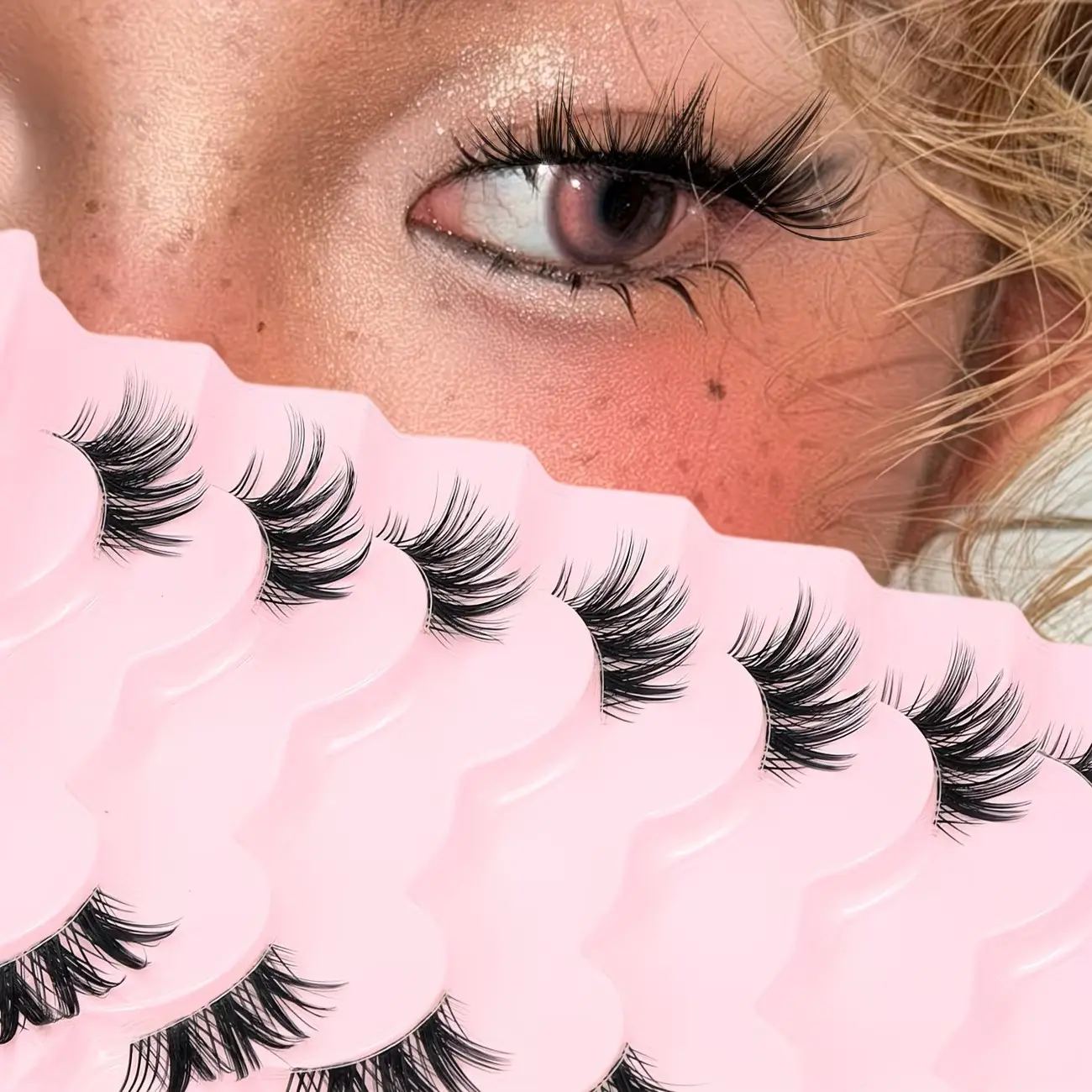 7 Pairs Half Eye False Lashes, Mermaid Long Fiber, Fish Tail Transparent Stem, Eyelash Extension 4-16mm, Eyelashes Extensions, Essential for Dates/parties/trips, Cosmetic Makeup