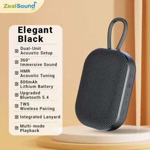 ZealSound D35 Ultra-Portable Compact and Dustproof Bluetooth Speaker Big Pro Sound with Punchy bass, Built-in Battery, Wireless Audio Device 52mm Full-Range Speaker + Bass Diaphragm 360 ° Panoramic Sound + 38 HISA Enhanced Spatial Audio for outdoor/party