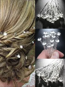 20pcs Rhinestone Decor Hair Pin, Pin For Wedding Bouquets, Hair Accessories For Women & Girls, Hair Clip