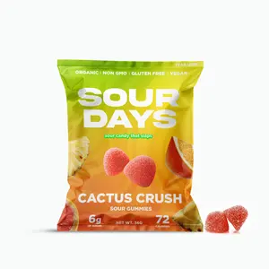 Sour Days Citrus Crush Gummies - Organic Sour Citrus Sunrise Gummies, Non-GMO, Gluten-Free, Vegan, Naturally Sweetened, Free from Artificial Colors and Preservatives