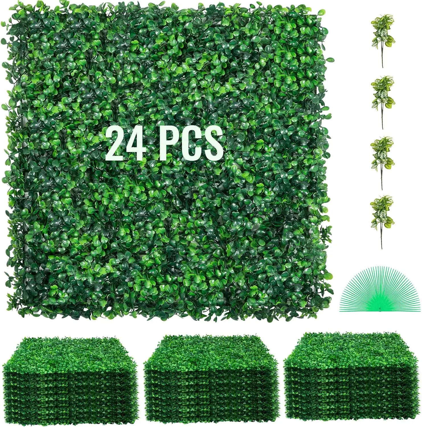 【SummerFinds】VEVOR Artificial Boxwood Panels 24 PCS 20"x20" Boxwood Hedge Wall Panels for Decoration of Outdoor, Indoor, Garden, Fence & Backyard Decorating Home Goods