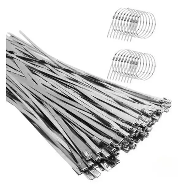 Stainless Steel Cable Ties, 100pcs/set Rust-resistant Multi-purpose Cable Ties for Machinery, Vehicles, Exhaust Wrap, Farms, Pipes & Outdoor Fences