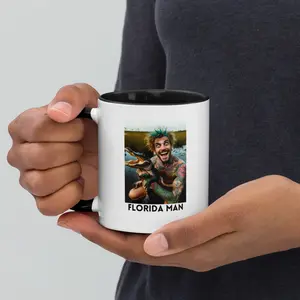 Florida Man Holding Gator Mug