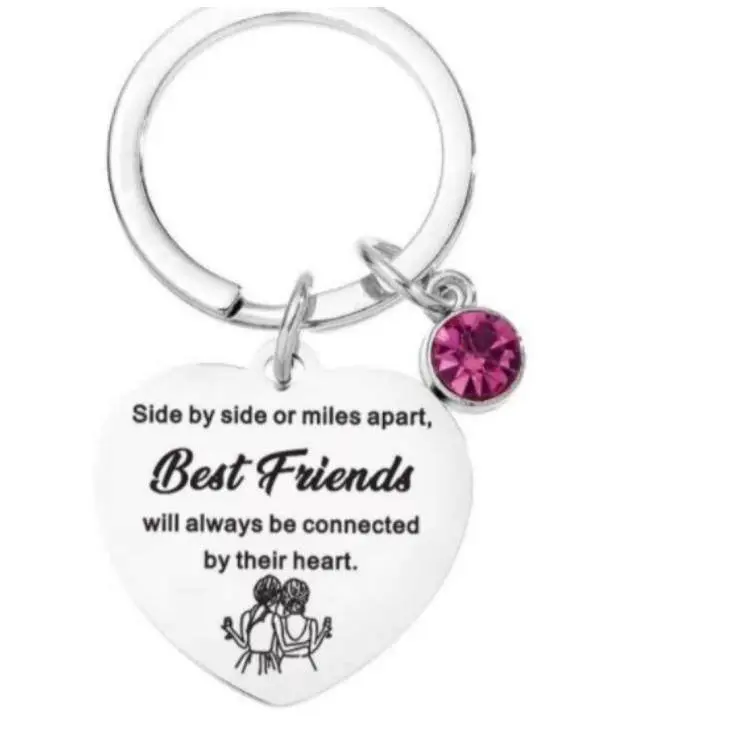 Best Friends Long Distance Stainless Steel Keychain
