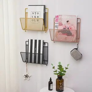 Wall-mounted book and newspaper rack bookshelf newspaper rack wall home storage rack