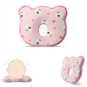 Memory Foam Infant Pillow with Adorable Bear Design Breathable Fabric Set for Boys & Girls Prevents Flat Head Syndrome Soft Neck Support Travel-Friendly Mother’s Day