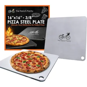 16" x 16" Pizza Steel, 3/8" Deluxe Thickness Baking Steel for Homemade Pizza and More, Multipurpose Cooking Steel for Ovens and Grills, Made in USA
