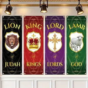 Easter Theme Backdrop Banner, Colorful Pattern Easter Church Banner, Suitable for Church Sanctuary Walls, Celebrations, Gifts, and Home Wall Decorations