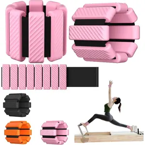 Pilates Wrist and Ankle Weights for Women, Adjustable 2 lbs Weighted Bangles for Men 1LB Each Arm Bands Foot  Weights for Walking Yoga  Exercise Running Set of 2