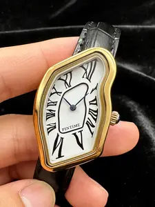 Creative Irregular Shape Watch, Vintage Y2K Design with Quartz Movement, Alloy Case and Mineral Glass, Unique Fashion Accessory, Quartz Wristwatch