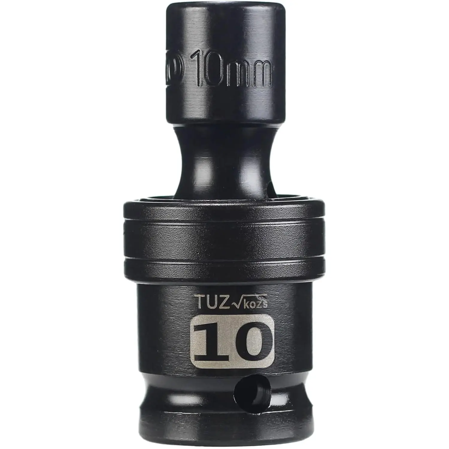 1/2” Drive 10mm Shallow Impact Swivel Socket, Universal Joint Socket, 6-Point Metric, Chrome Molybdenum Steel Construction for Home Supplies Use