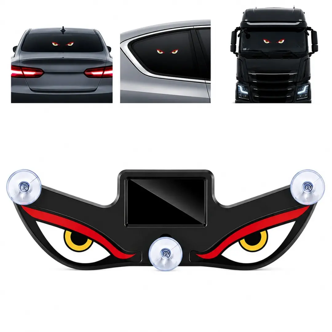 Devil Eyes Light for Windshield Car, Animated LED Demon Eyes Lights Interior Wireless Solar Car Light, Rear Window Display Sign, USB-C Rechargeable