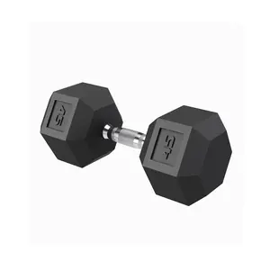 5-50 LB Hex Dumbbells Pair, Cast Iron Core Rubber Encased Hand Weights with Textured Steel Handle, Professional Strength Training Equipment for Home Gym