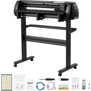VEVOR Vinyl Cutter Machine, 34 inch Max Feed Width, Dual Blades, Adjustable Force and Speed, LED Display, Vinyl Plotter Cutter Printer with Signmaster Software for Compatible with Windows and macOSVEVOR Super Brand Day