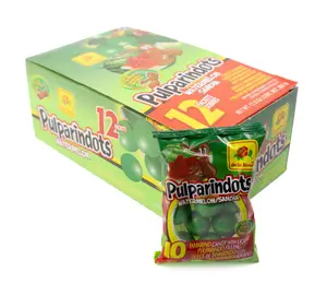 De la Rosa Pulparindots Watermelon Candy 12 Ct, Tamarind Filled Sweet Sour Snack Tangy fruit fruits candies