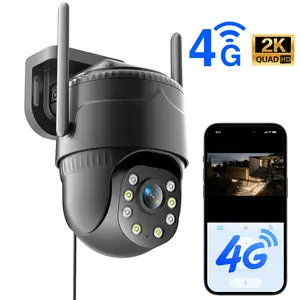 [Plug-in] 4G LTE Cellular Security Camera Wired Indoor 24/7 Recording, 2K No WiFi Need Security Camera Outdoor, PTZ 360° View, PIR Motion Detection, Color Night Vision, 2-Way Audio, Built-in eSIM, iCam 365 APP Remote, Unlimited Data Plan, Black