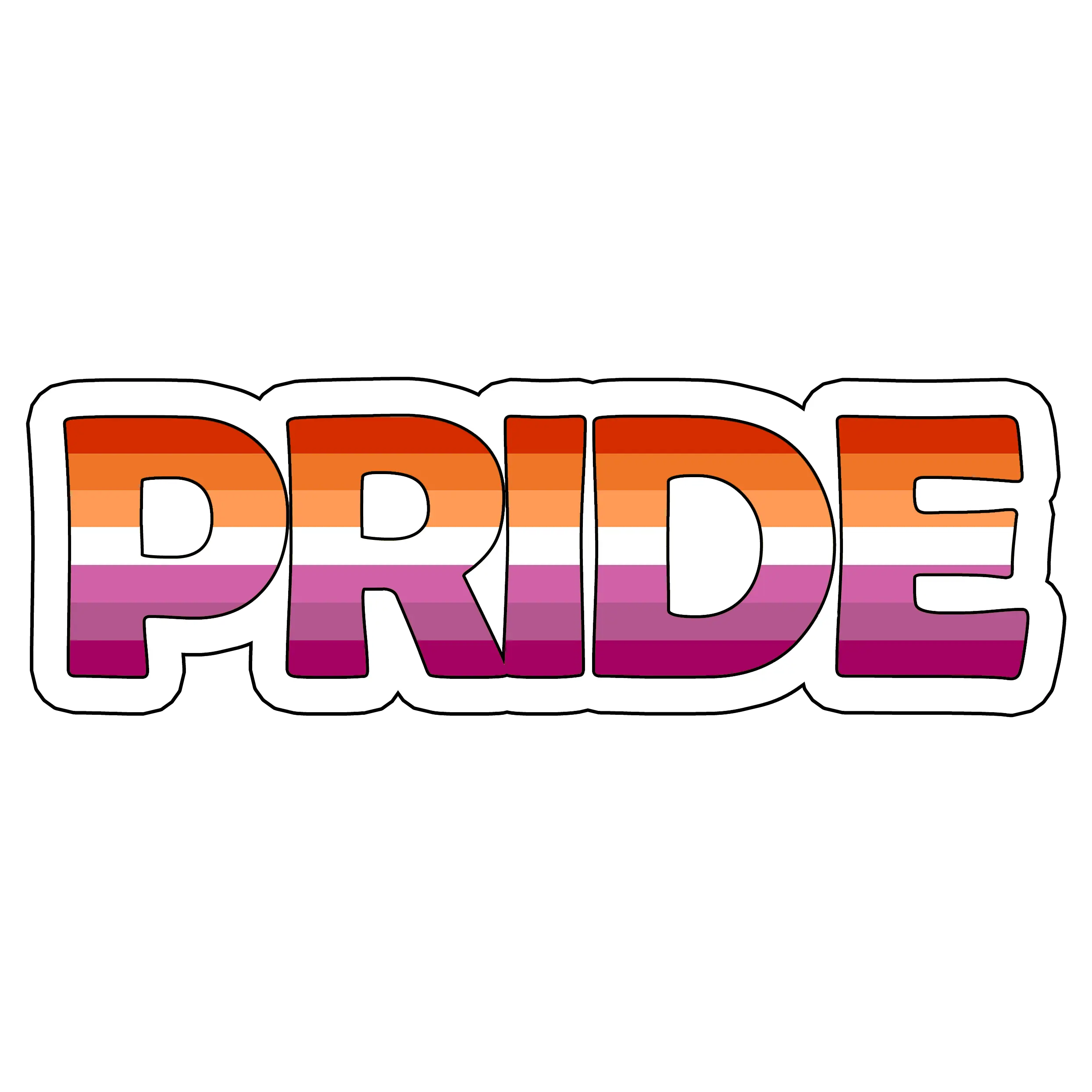 Lesbian Pride Sticker 2.5x6 inches Waterproof : LGBTQIA