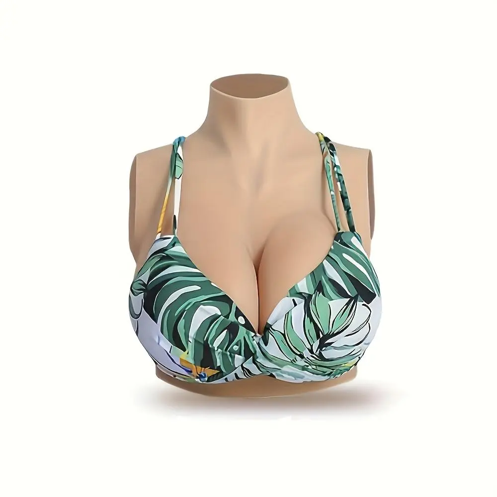 Ultra-Soft Realistic Silicone Chest - Lifelike Touch, Skin Texture, Tropical Leaf Pattern, Wireless Support, Opaque, Hand Washable, Womenswear Bras sticky inserts sticky inserts sticky bra push cakes covers