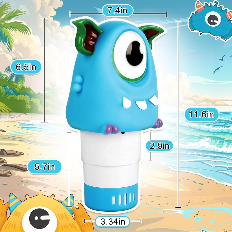 Pool Chlorine Floater, Chomper Collapsible Floating Chlorine Dispenser, Fits 1 and 3 Inch Tablets & Bromine Holder for Large and Small Pool, Hot Tub, Spa