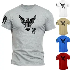 Men's USA Army Eagle T Shirt American Patriotic 100% Cotton Menswear Soft