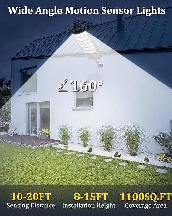 4-Pack Solar Flood Lights Outdoor,5AH High Power Solar Security Parking Lot Lights Dusk to Dawn with Motion Sensor Light 5 Modes,7000k Daylight with Remote Control for Wall,Backyard 4-Pack Solar Flood Lights Outdoor,5AH High Power Solar Security Parking Lot Lights Dusk to Dawn with Motion Sensor Light 5 Modes,7000k Daylight with Remote Control for Wall,Backyard