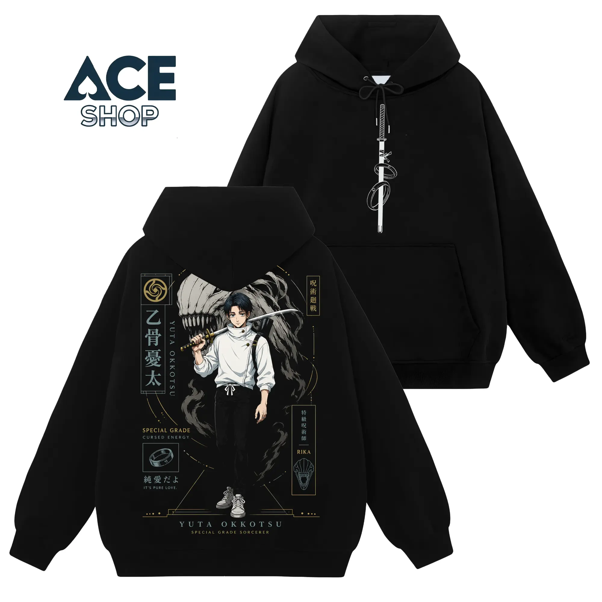 [Ace Shop] Okkotsu Yuta - Jujutsu Kaisen #386 Hoodie T-Shirt Sweatshirt Retro Vintage Unisex Graphic 90s Cotton, Gift For Wibu, Anime Manga Y2K Streetwear