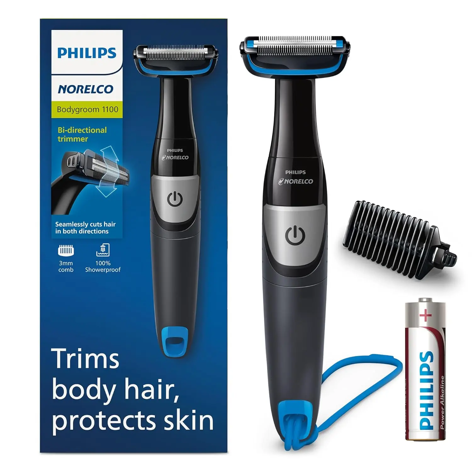 Philips Norelco Bodygroom Series 1100 Showerproof Body Trimmer and Groomer - BG1026/60