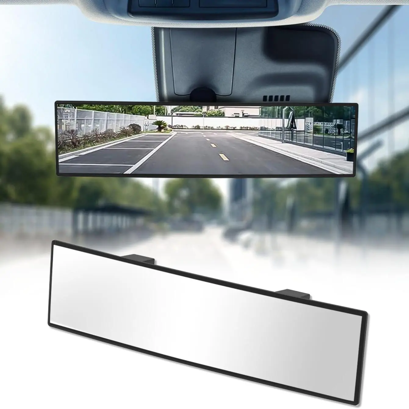 Car Rearview Mirror, 1pc Universal Anti-glare Panoramic Rear View Mirror, Interior Clip-on Wide Angle Rear View Mirror for Car SUV Trucks, Vehicle, Automotive Car Accessories