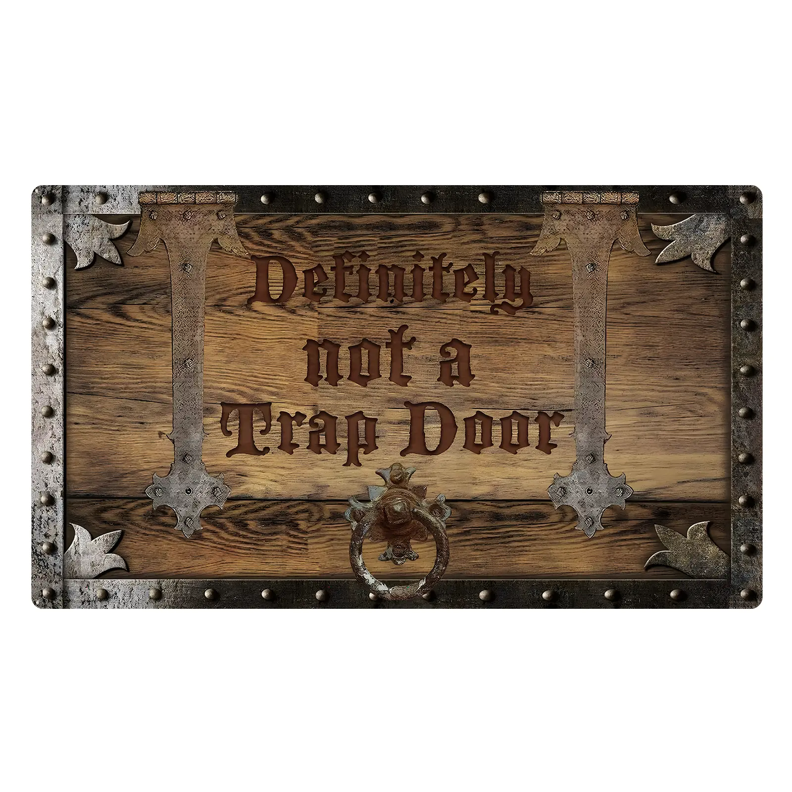 Definitely Not A Trap Door Door Mat Funny Entrance Welcome Outdoor Indoor Doorstep Mats  Floor Kitchen Bedside Rug Home Bedroom Decor Housewarming Gift