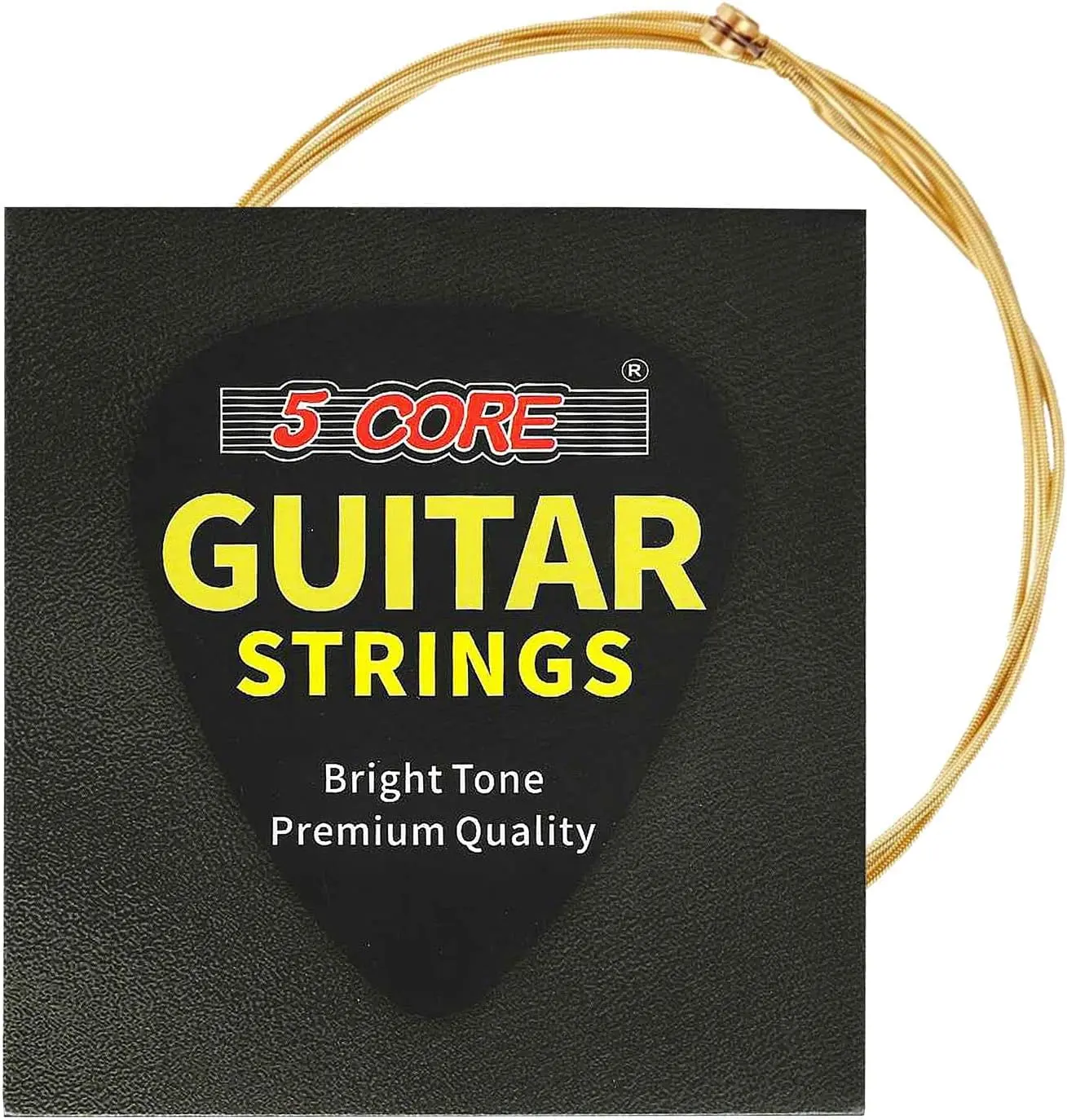 5 Core Acoustic Guitar Strings Brass Heavy Duty Extra Light Gauge High Carbon Steel Core Bright & Powerful Tone 6 String Set for All Acoustic Guitars 0.013-0.048 - GS AC