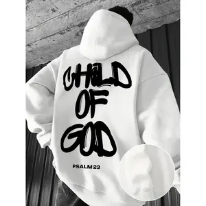 Gods Childhood Print Round Neck Sweatshirt For Men Loose Casual Long Sleeve Hoodie Perfect For Autumn And Winter Daily Wear