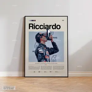 Daniel Ricciardo Poster, Ricciardo RedBull Wall Art, Framed RedBull F1 Print, Motorsport Grand Prix Decor, Car Racing Artwork, F1 RedBull