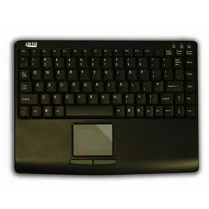 Adesso Inc. AKB-410UB SlimTouch Mini Black USB Keyboard, Low-Profile Tactile Keys, Integrated Touchpad, Customizable Settings for Notebooks & POS Kiosks