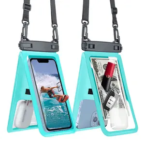 Double pocket mobile phone waterproof bag PVC waterproof fabric swimming fishing storage double warehouse waterproof bag