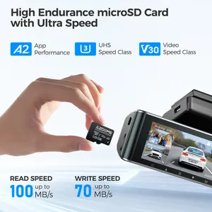 AZDOME 128GB Micro SD Card microSDXC Memory Card for AZDOME M550 GS63H Pro PG17-4K M550 Pro M200 M330 M300S M01 Dash Cam Full HD & 4K UHD, U3, A2, V30