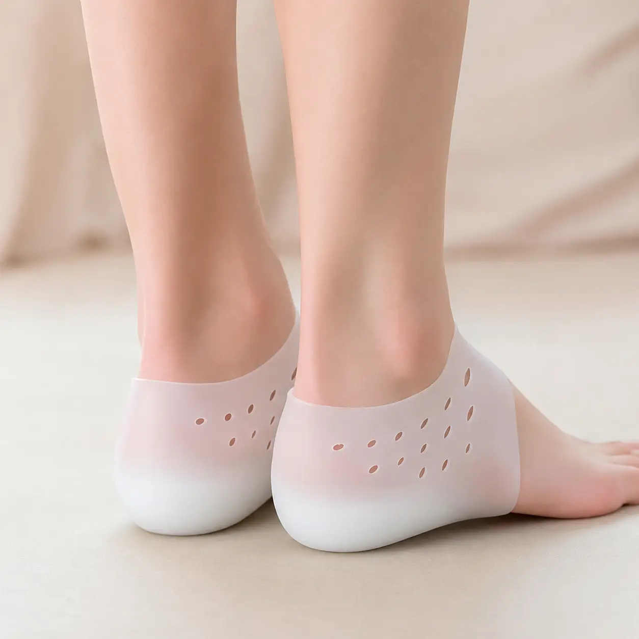 Unisex Invisible Height Increase 5CM Silicone Socks Gel Heel Pads Orthopedic Arch Support Heel Cushion Insoles Foot Massage Pad